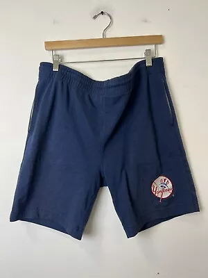 Vintage 90s Starter New York Yankees Mens Sweat Shorts Blue M Genuine Merch • $8.80