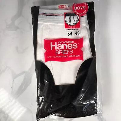 Vintage Hanes Boys Underwear Briefs 3 Pk Size 6 (39-49lbs) 1979 NOS Deadstock • $38.76