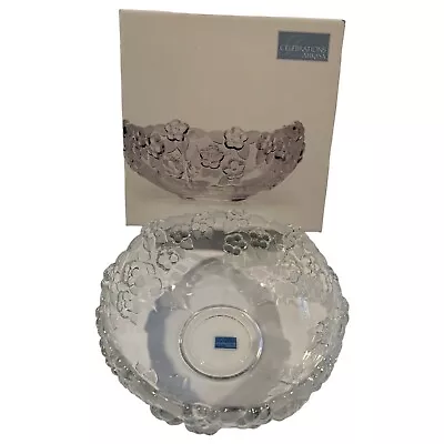 Mikasa Crystal Carmen Collection Frosted Bowl Floral Leaves 8.75 X3.75  With Box • $18.38