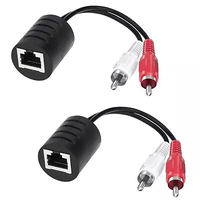 Audio Balun 2-pack Stereo Rca To Stereo Rca Audio Extender Over Cat5 / Cat6 Uii • $16.79