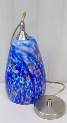 Hampton Bay Murano Glass Hanging Light Pendant Cobalt Blue Retro Art Glass 10   • $40