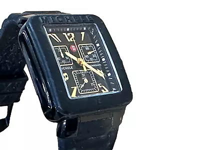 Michele Tahitian Jelly Bean Watch-black Gold Hands And Numbers • $165