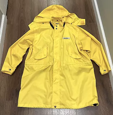 Polo Sport Yellow Slicker Jacket Raincoat Vintage Size L Detachable Hood • $52