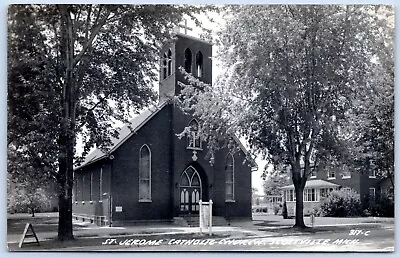 Postcard RPPC MI Scottville Michigan St Jerome Catholic Church Mason Co R50 • $8.99