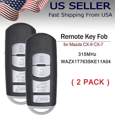 2 Replacement Keyless Smart Key Prox For Mazda CX-7 CX-9 WAZX1T763SKE11A04 Hatch • $129.56