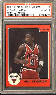 1986 Star Michael Jordan #3 Michael Jordan PSA 8 • $2399