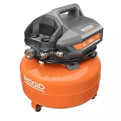 RIDGID Electric Pancake Air Compressor 6 Gal. 150 PSI Oil-Free Push-to-Connect • $144.56