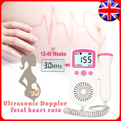 Fetal Doppler Detector Baby Heart Beat Rate Probe Prenatal Monitor Ultrasonic P3 • £14.88