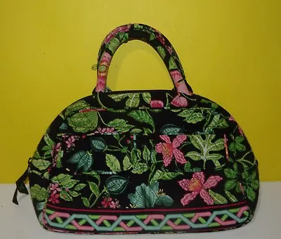 Vera Bradley Lola Botanical Handbag Purse Satchel Quilted Black Base • $33.98