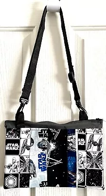 NEW Handmade Star Wars Quilted Crossbody Bag 12 X8  Adjustable Strap Zip Closure • $7.50