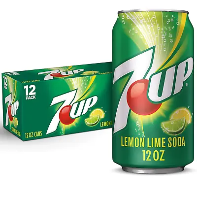 7UP Lemon Lime Soda Naturally Flavored And Caffeine Free 12 Fl Oz Cans (Pack O • £9.42