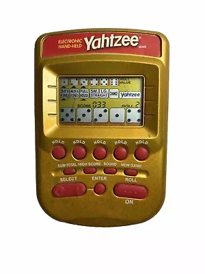 Yahtzee 2002 Gold Edition Electronic Hand Held Dice Game Tested • $18