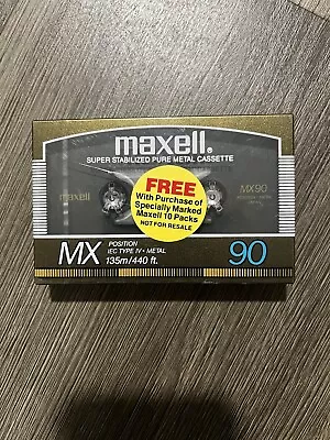 Maxell MX 90 Type IV Pure Metal Cassette Tape NEW FACTORY SEALED 1980s • $34