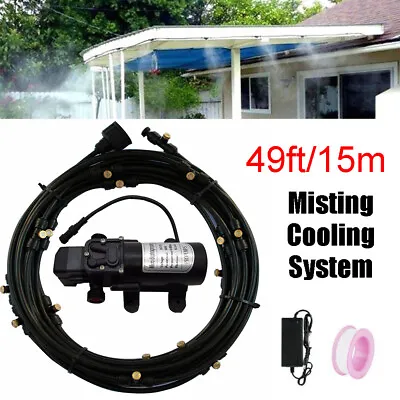 49ft 12V Pump Outdoor Mist Cooling System Patio Water Mister Nozzle Misting US • $84.99