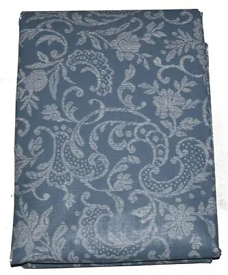 Laura Ashley LACE DOODLE Fancy Paisley Vinyl Flannel Back Slate Blue Tablecloth • $22.99