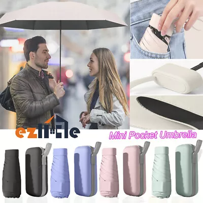 Mini Pocket Umbrella Anti-UV Sun/Rain Windproof 6 Folding Ultra Light Umbrella • $19.55