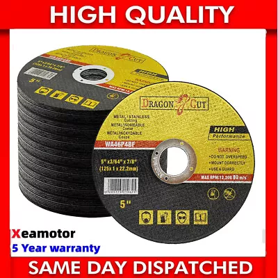 100 X 125mm ULTRA THIN 1mm METAL CUTTING BLADE DISC FOR STEEL & STAINLESS ANGLE • £11.39