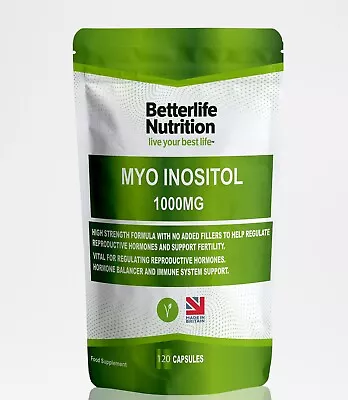 Myo Inositol 1000mg Capsules Hormone Balancer PCOS & Fertility Support • £14.99