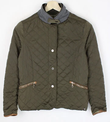 $71.02 • Buy MASSIMO DUTTI Jacket Womens LARGE Full Zip Quilted Padded Pockets Band Neck