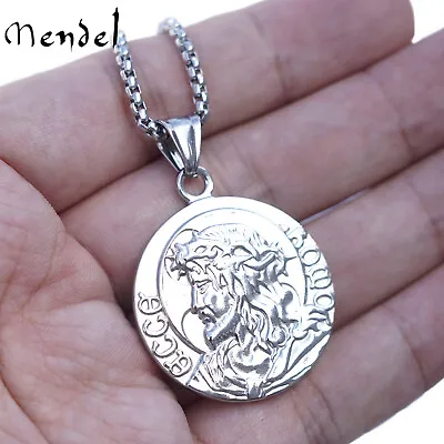 MENDEL Mens Womens Religious Greek Orthodox Jesus Christ Medal Pendant Necklace • $10.99