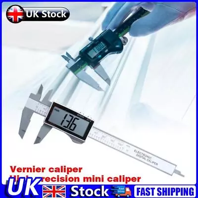 Electronic Digital Vernier Caliper Full Screen Measure Tool (Silver 100mm) UK • £7.39