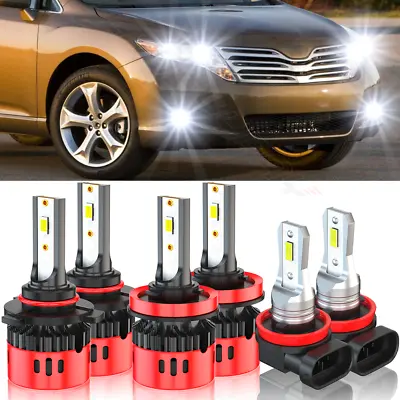 6000K For Toyota Venza 2009-2016 6x LED Headlights High Low Fog Light Bulbs Kit • $49.99