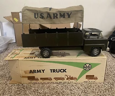 VINTAGE MARX Lumar U.S. ARMY Transport Carrier Pressed Steel TRUCK With Box • $249