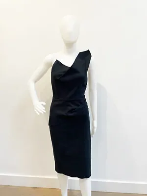 Designer Roland Mouret X Netaporter Colab Black Worn Once Chic Women's Dress • $500