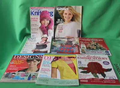 8 Piece Embroidery And Creative Knitting Back Issue Magazines 2006-2012 • $9.99