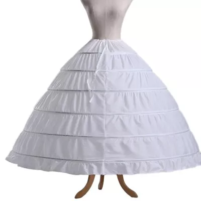 6 Hoops Petticoats Bustle Gown Wedding Dress Underskirt Bridal Crinolines • $27.09