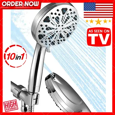 AS-SEEN-ON-TV High Pressure 10-Mode Handheld Shower Head-Antimicrobial • $24.99