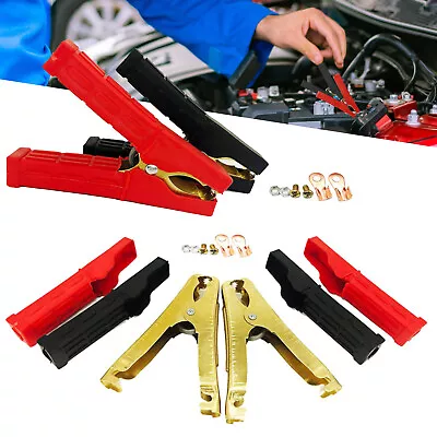 2 Pair Automotive Alligator Battery Clamps 500 Amp Heavy Duty Charger Clips Tool • $21.99