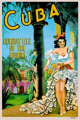 Cuba - Holiday Isle Of The Tropics Vintage Travel Tourism Poster • $18