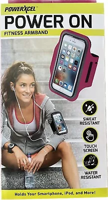 Powerxcel PowerOn Fitness Armband - Pink - IPhone/iPod/Samsung Galaxy Holder • $9.95