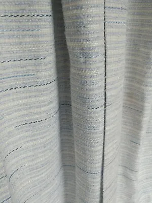 Vintage Curtains Two Panels Cream Blue Woven Retro Stripes Read Description • $21.59