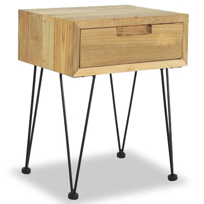 £92.99 • Buy Bedside Drawer Cabinet  Table Sideboard End Table Teak  Legs E7W9