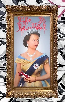 Mr Brainwash Queen Elizabeth Rare Limited Edition Glossy Poster 2012 • $115