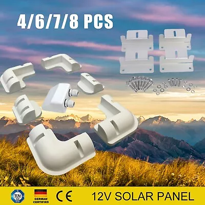 Solar Panel White Mounting Brackets Corner&Cable Kit Caravan RV Boat Roof Mount • $14.99