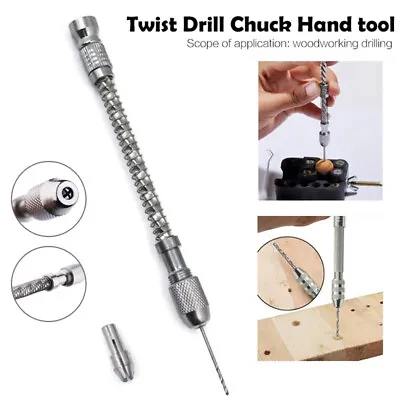 Mini Spiral Hand Drill Full Metal Hand Twist Drill Manual Punching T-~L • £5.75