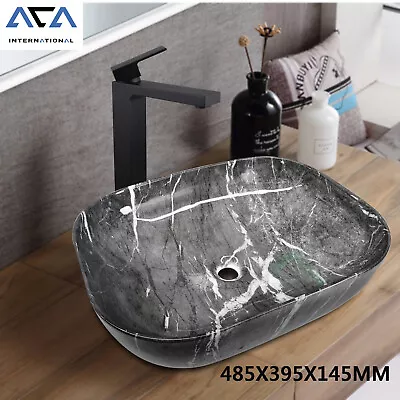 Gray Black Ceramic Art Basin Bathroom Vanity Sink Hand Wash Bowl Marble Pattern • $125