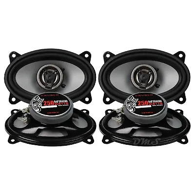 (4) Crunch CS46CX | 4x6 Inch 250W 4 Ohm 2-Way Coaxial Car Audio 4x6  Speakers • $39.95