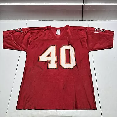 Vintage Mike Alstott Football Jersey Mens L NFL  Tampa Bay Buccaneers #40 Red • $18