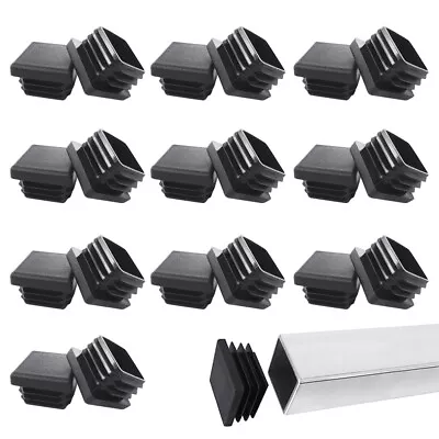 10/25pcs 1  Square Plastic Plug Heavy Duty Tubing End Cap For Chair Glide Insert • $12.95