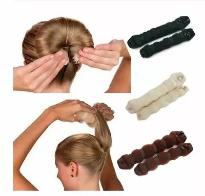 Hot Buns 2pc Hair Elegant Magic Style Bun Maker Choice Of Color • $13.49