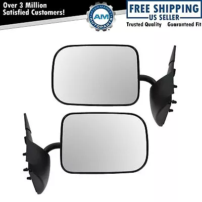 Manual Textured Side View Mirrors Pair Set Of 2 For 94-97 Dodge Ram 2500 1500 • $55.53