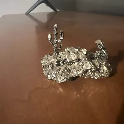 Vtg Diorama Gold Mining Scene Pewter Miner Pyrite Cluster Fools Gold Figurine  • $19