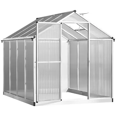 £269.99 • Buy Outsunny 8x6ft Aluminium Greenhouse With/ Door Window Galvanized Base PC Panel