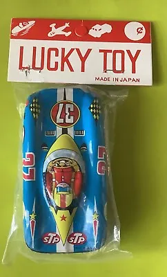 Vtg LUCKY TOY Tin Toy Race Car Made In Japan NEW In Original Package STP..La36 • $12.95