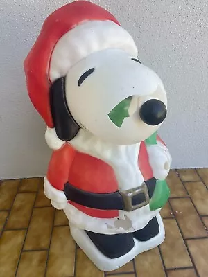 Vintage Blow Mold Christmas 32  Santas Best Snoopy Peanuts Santa Suit • $25