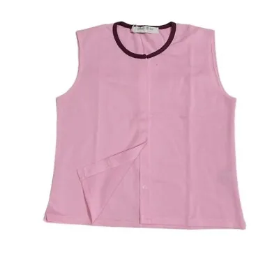Deadstock 90s Miu Miu Pique Pink Cardigan Vest Top S M Italy Shirt 1999 • $105